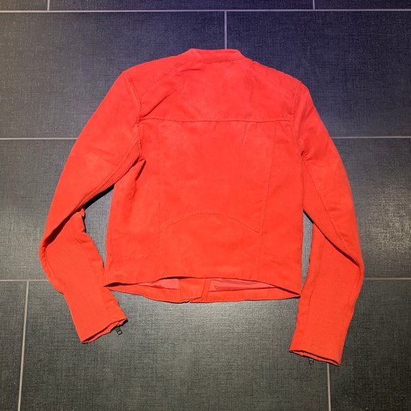 H&M Red Suede Biker Jacket - Picture 5 of 9